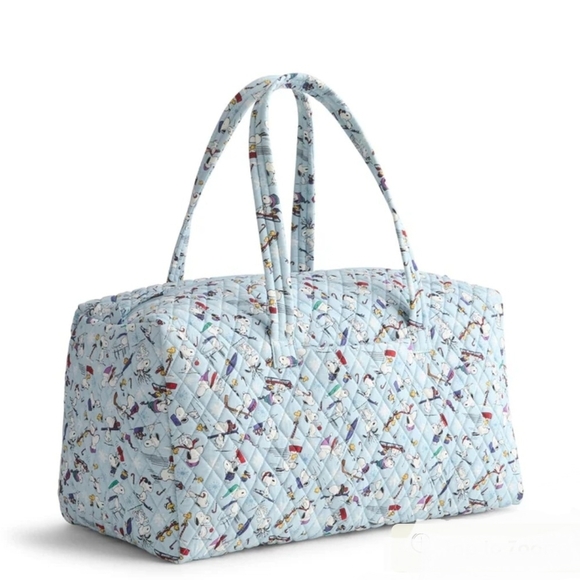 Vera Bradley Handbags - Peanuts Large Travel Duffel - Ski Jump Snoopy Winter Sky